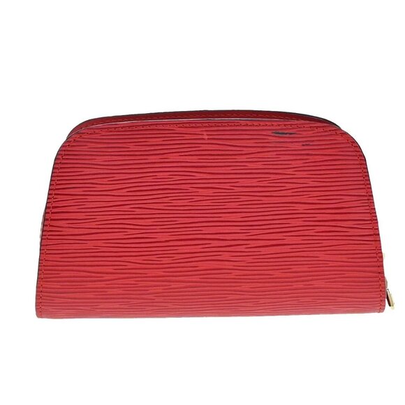 LOUIS VUITTON LV Logo Dauphine PM Pouch Bag Epi Leather Red - Picture 15 of 16